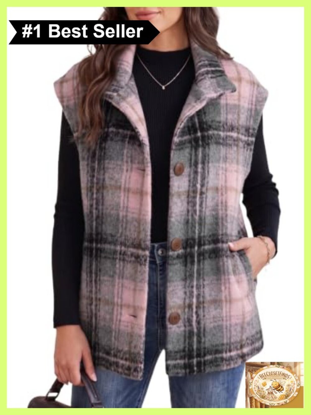 Plaid Vest Tops for Women Cap Sleeve Button Front Layering Vest